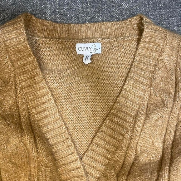 Vintage Inspired Olivia Sky camel Knit Cardigan‎ - Picture 4 of 6